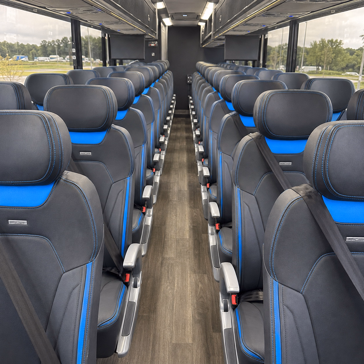 pompano beach charter bus rental interior